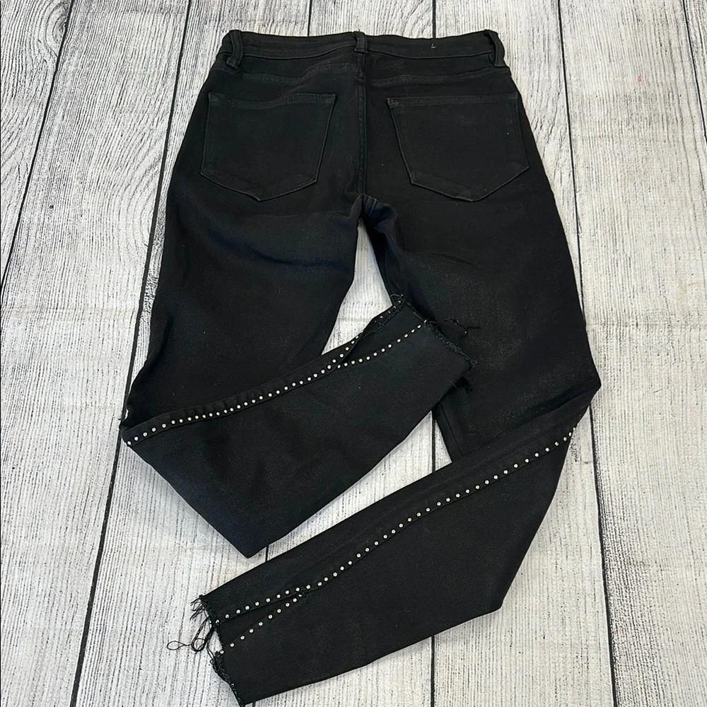 All Saints Sz 25 Miller Black Skinny Jeans w/Silver Studs - Picture 4 of 16
